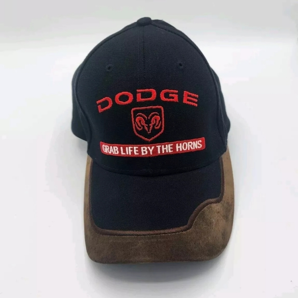 Dodge Grab Life By The Horns Trucker Hat Suede Trim One Size